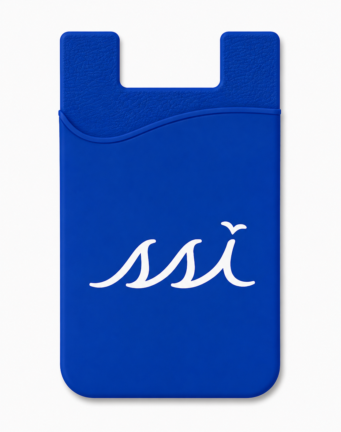 St. Simons Island Blue Silicone Phone Card Holder — White SSI Logo
