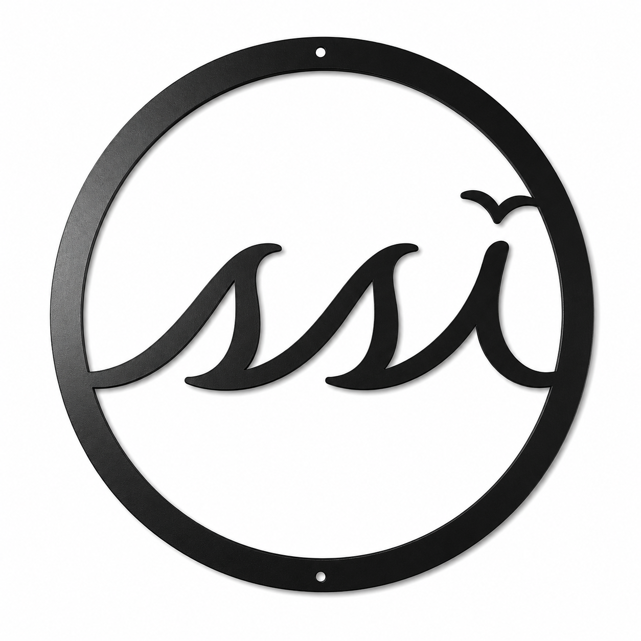 St. Simons Island Metal Logo Sign — 24-Inch Round