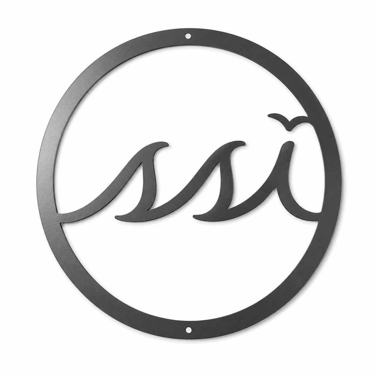 St. Simons Island Metal Logo Sign — 24-Inch Round