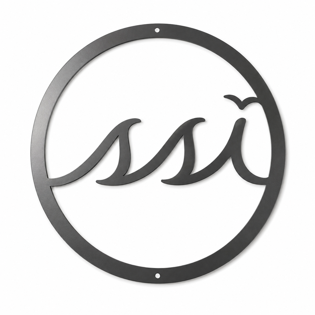 St. Simons Island Metal Logo Sign — 24-Inch Round