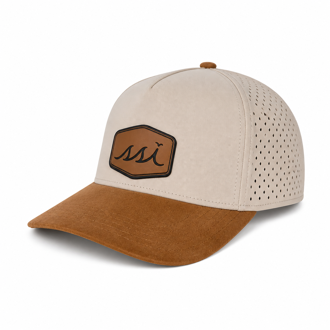 Stone Performance Cap — Tan Suede Bill & Leather SSI Patch