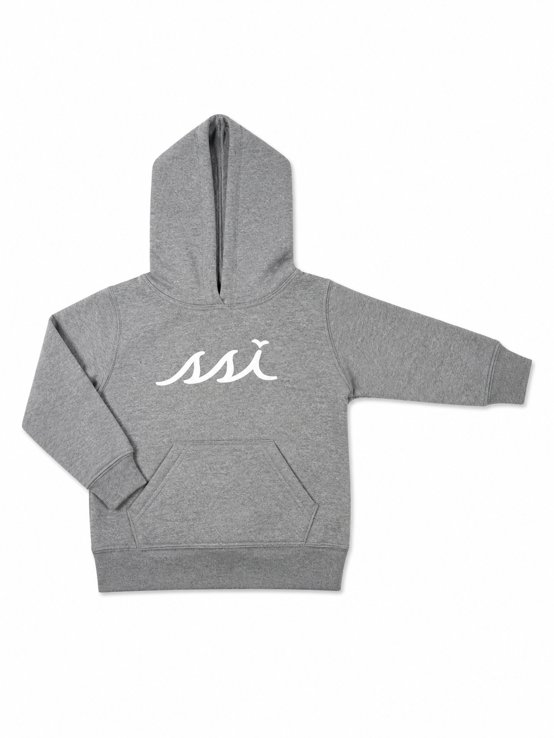 Toddler Heather Gray Hoodie — White SSI Logo