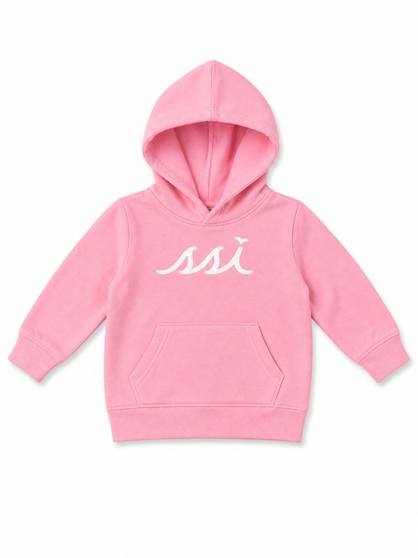 Toddler Pink Hoodie — White SSI Logo
