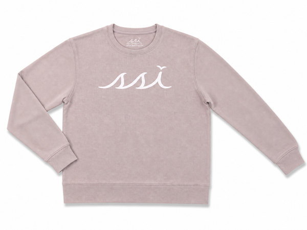 Dusty Mauve Ultrasoft Crewneck Sweatshirt — White SSI Logo