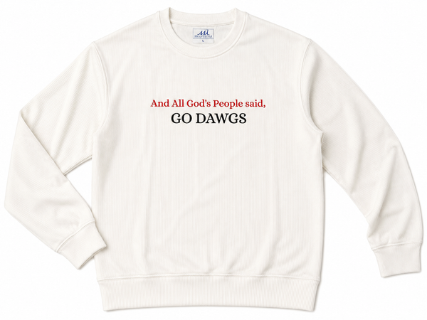 White St. Simons Island Gameday Crewneck Sweatshirt — And All God's People Said Go Dawgs
