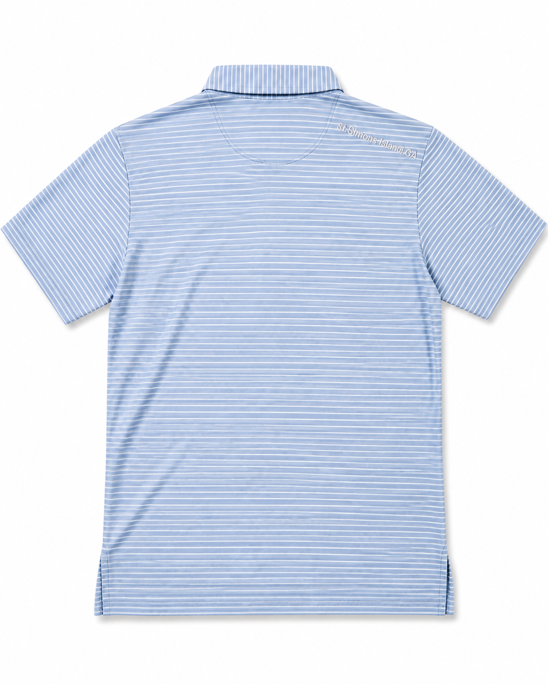 Men's St. Simons Island Striped Performance Polo — White Logo
