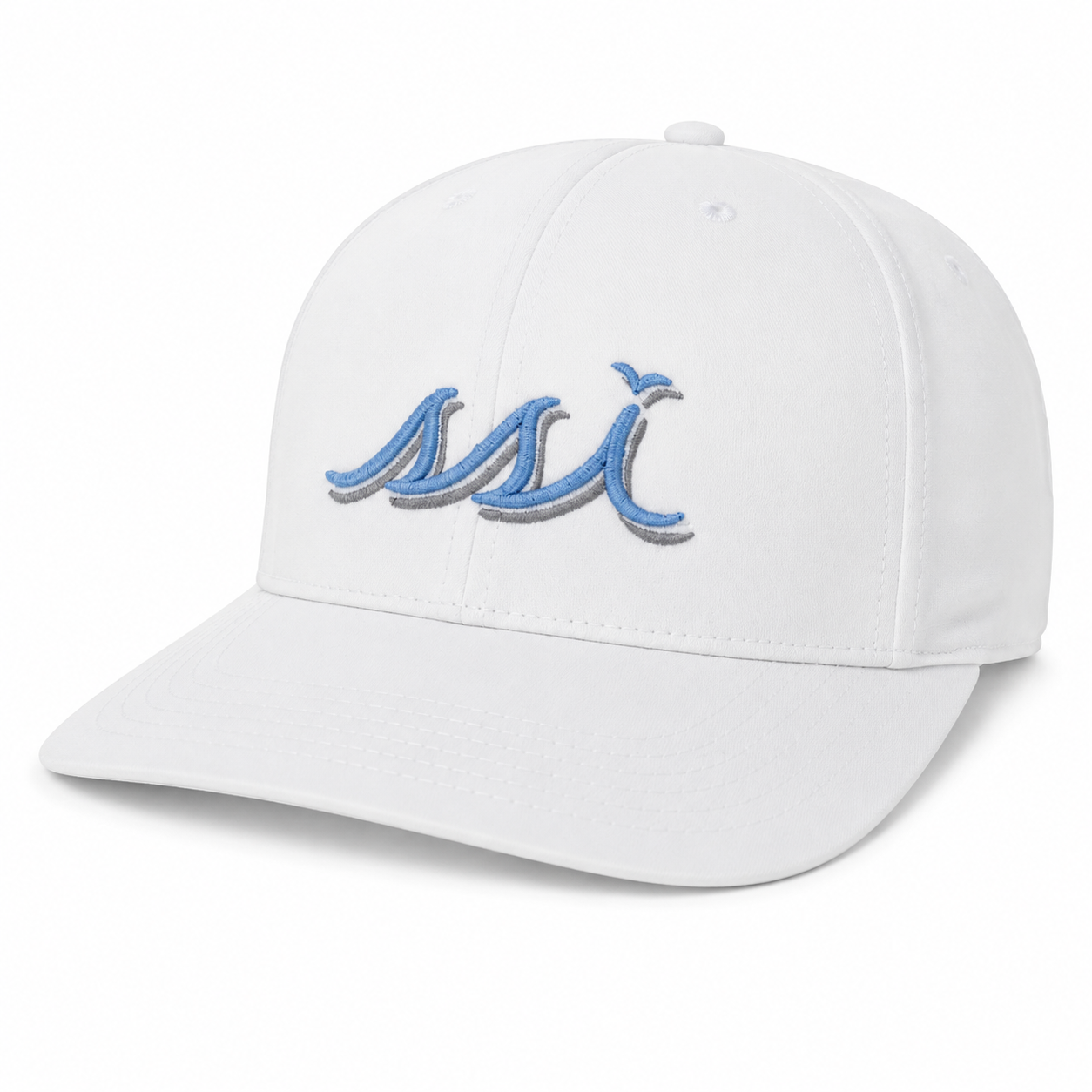 White Hat - Cascade Light Blue/White/Gray Logo - Legacy Back 9 Hat