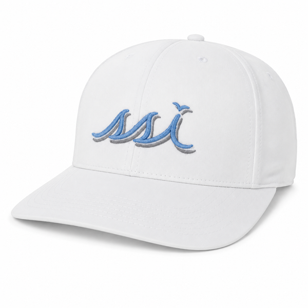 White Hat - Cascade Light Blue/White/Gray Logo - Legacy Back 9 Hat