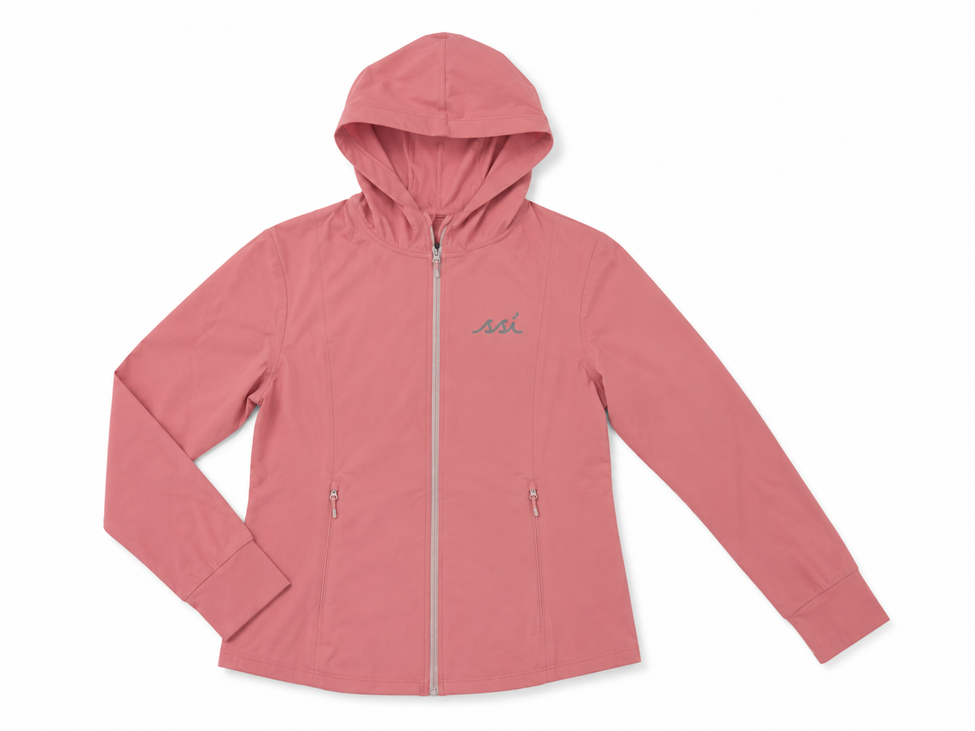 Women's Dusty Rose St. Simons Island Full Zip Hooded Jacket — Reflective SSI Logo