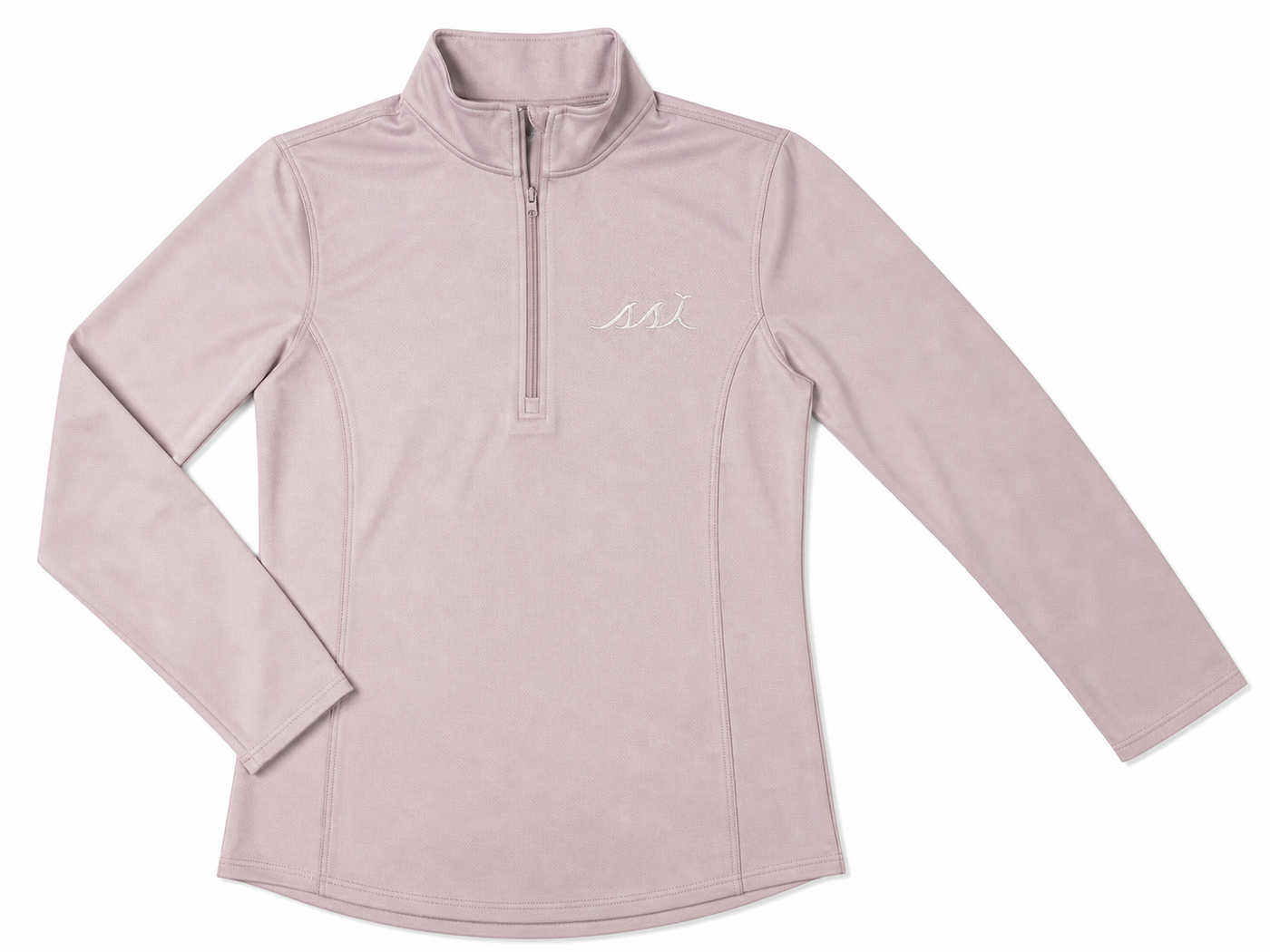 Women's Lavender Ultrasoft Quarter Zip Pullover — White SSI Logo