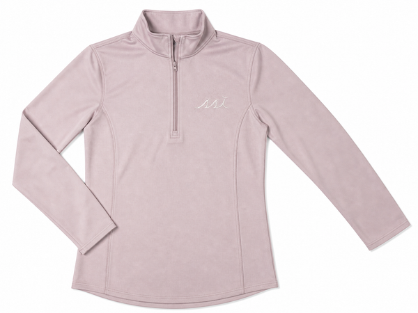 Women's Lavender Ultrasoft Quarter Zip Pullover — White SSI Logo
