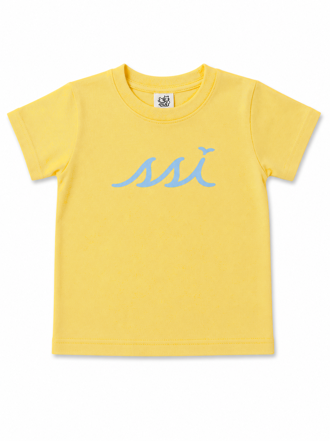 St. Simons Island Yellow Toddler Tee — Light Blue SSI Logo