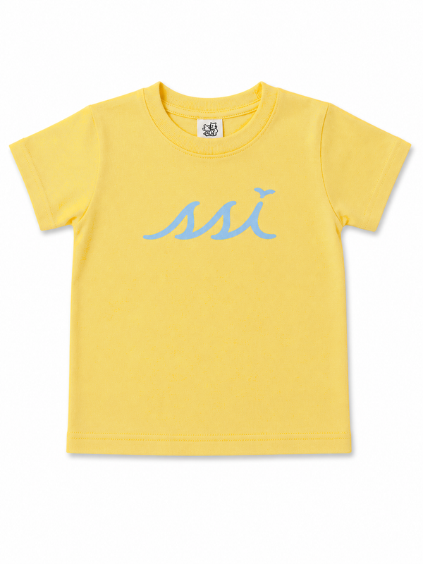St. Simons Island Yellow Toddler Tee — Light Blue SSI Logo