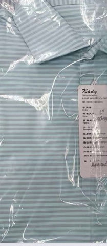 Aqua and Light Gray Stripe Stretch Performance Men's Polo