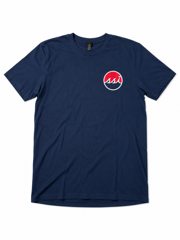 District Navy St. Simons Island Tee — American Flag Back Print