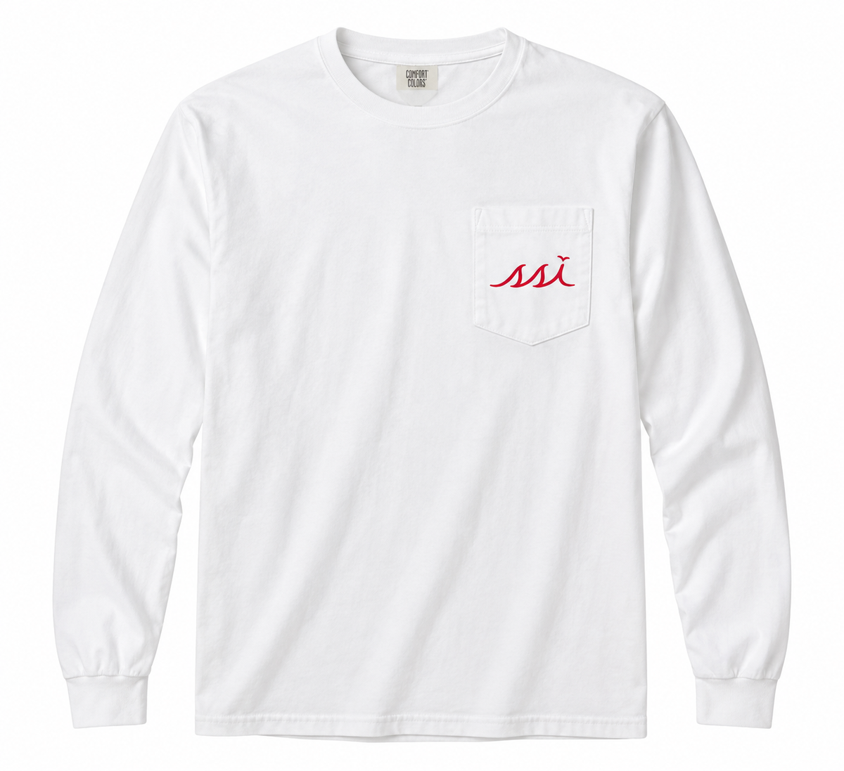 Georgia vs. Florida Cocktail Party Pocket Long Sleeve T-Shirt – White Comfort Colors Tee