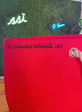 Bag- Beach Bag- Red with Navy Logo