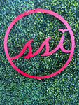 18” Red Round Metal Logo Sign