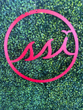 18” Red Round Metal Logo Sign
