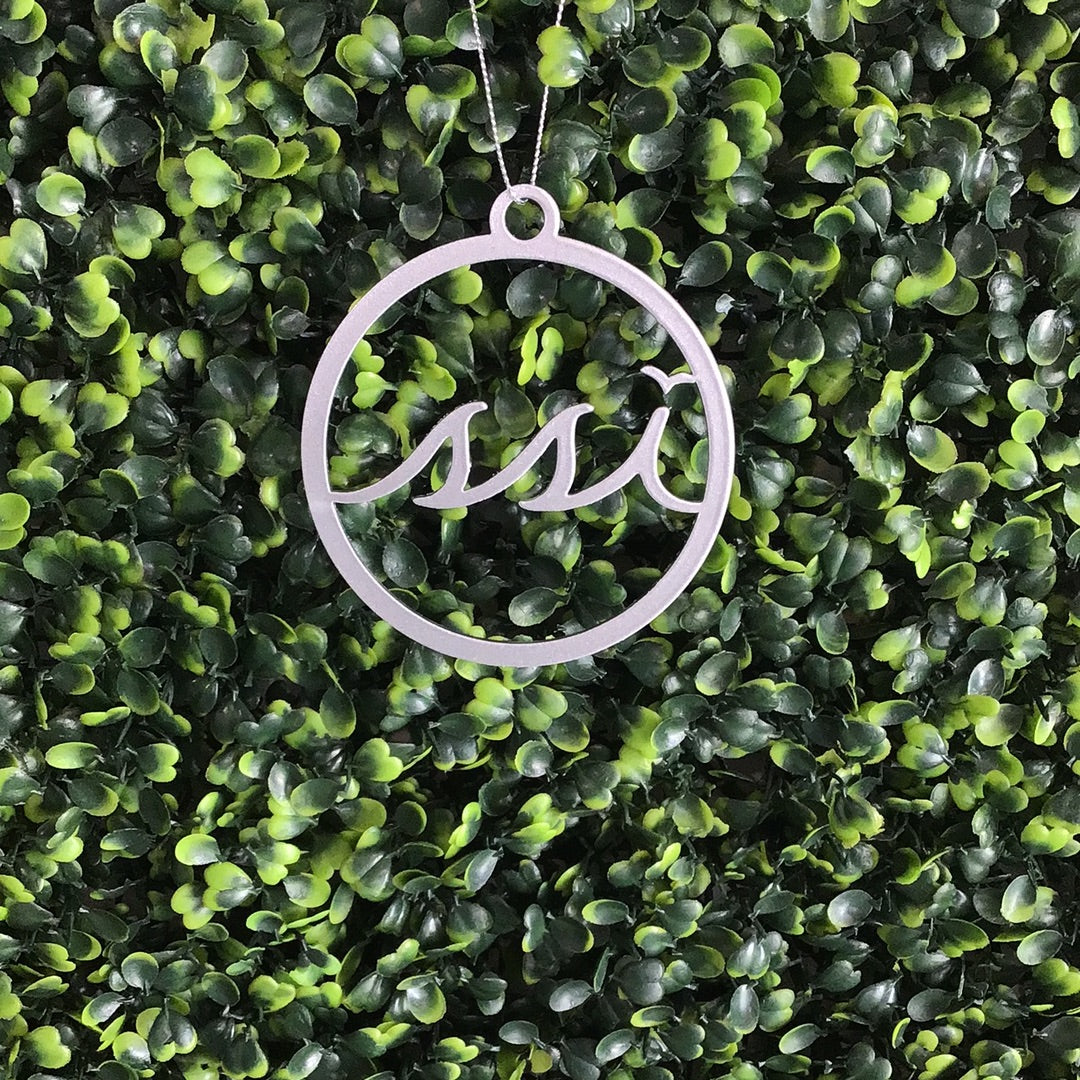 SSI Logo Christmas Ornament — Silver Metal Cutout