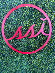 18” Red Round Metal Logo Sign