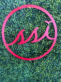 18” Red Round Metal Logo Sign