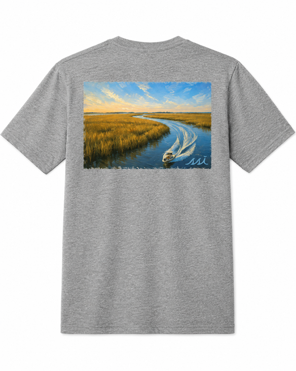 Kids Comfort Colors Gray Frost Marsh Boat Pocket T-Shirt