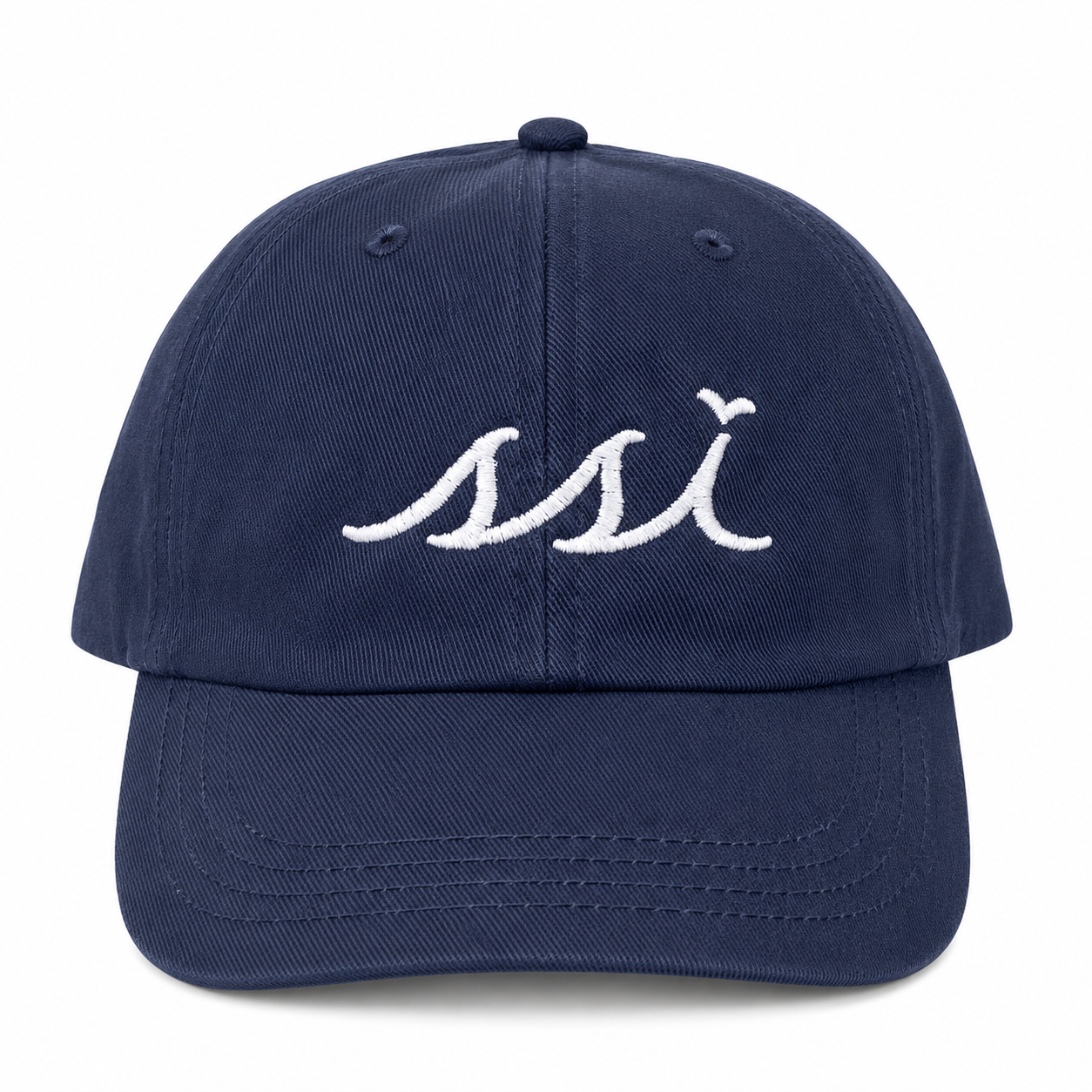 Navy Kids St. Simons Island Hat — White SSI Logo