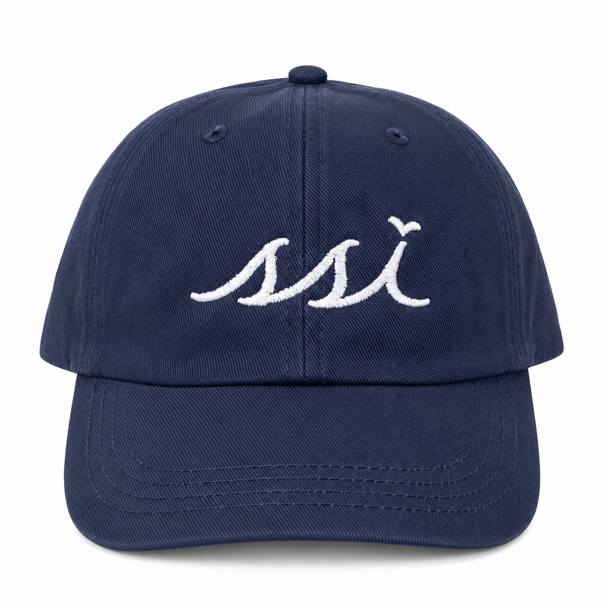 Navy Kids St. Simons Island Hat — White SSI Logo