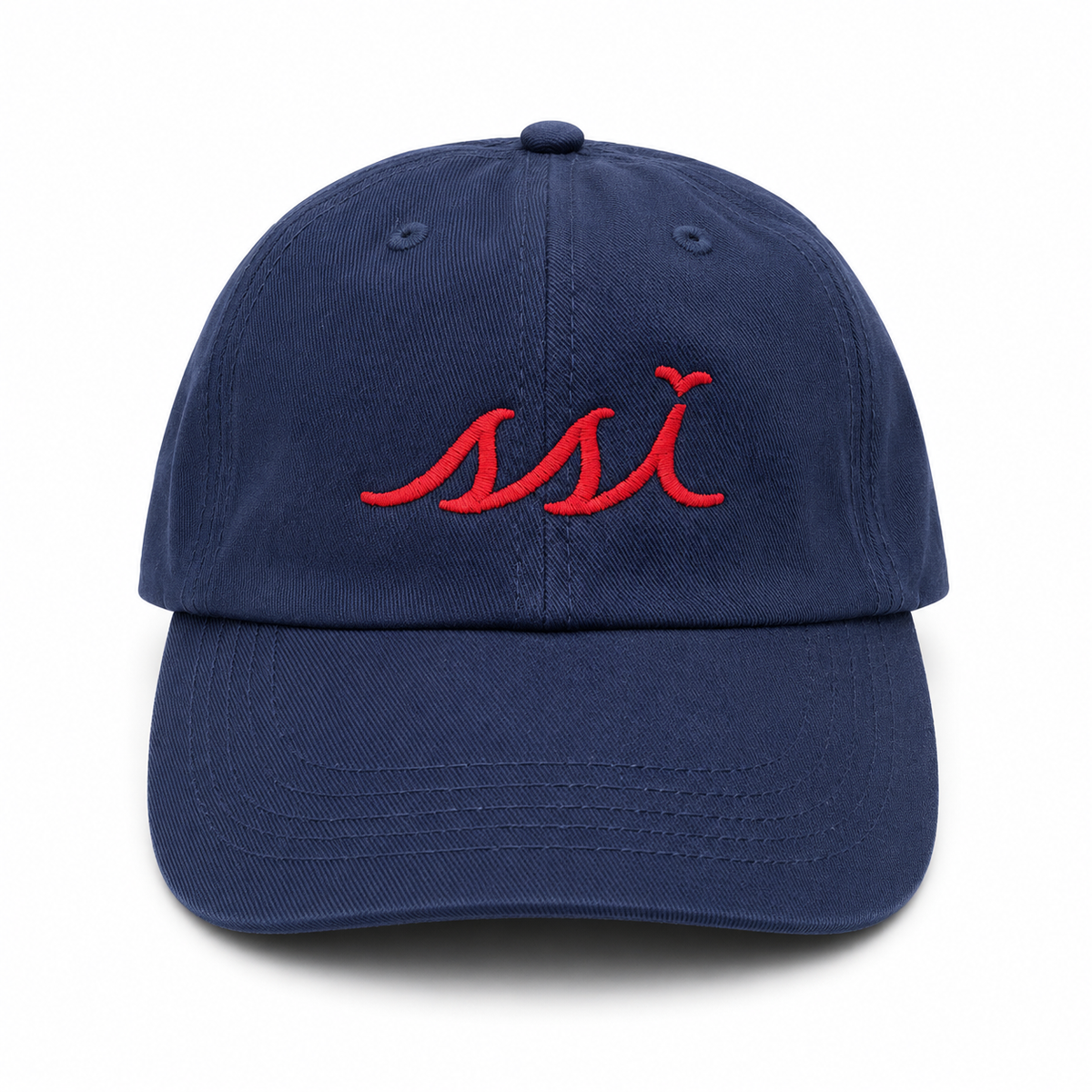 Navy Kids St. Simons Island Hat — Red SSI Logo