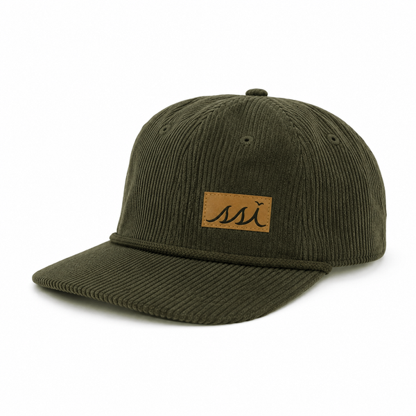 Wilson Green Corduroy Rope Hat — Leather SSI Patch