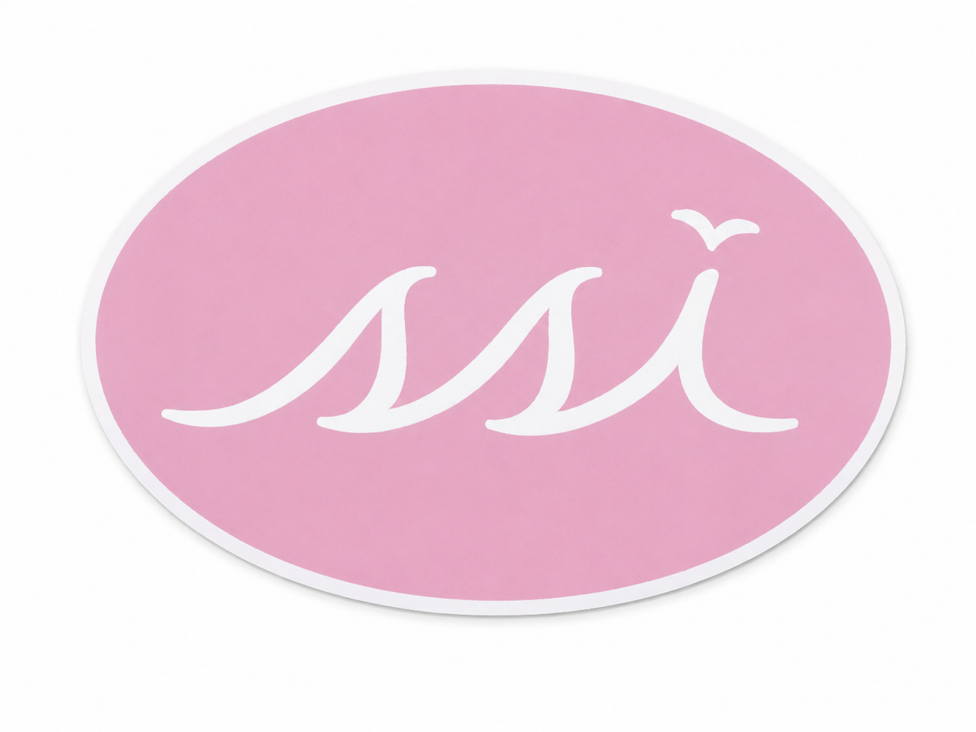 Pink Oval St. Simons Island Magnet — White SSI Logo