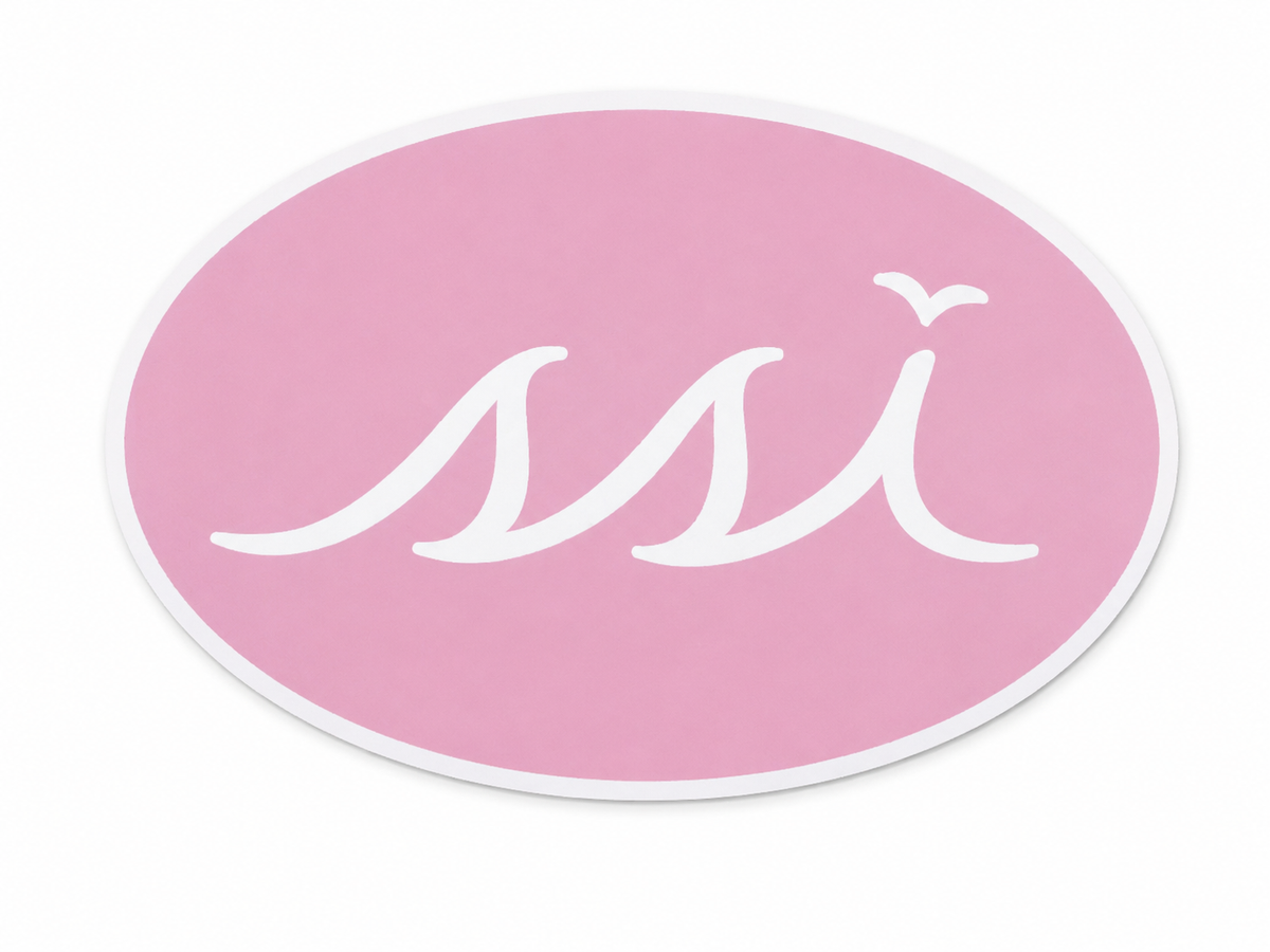Pink Oval St. Simons Island Magnet — White SSI Logo
