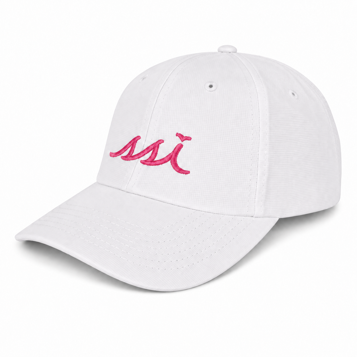 White Imperial St. Simons Island Regular Fit Hat — Pink Raised SSI Logo