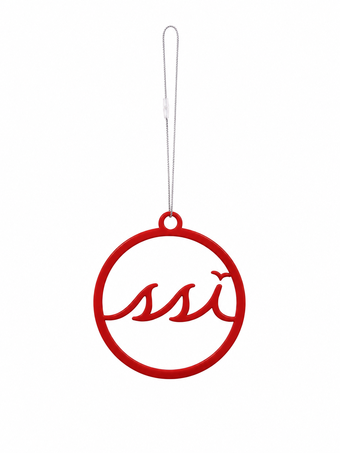 SSI Logo Christmas Ornament —Red Metal Cutout