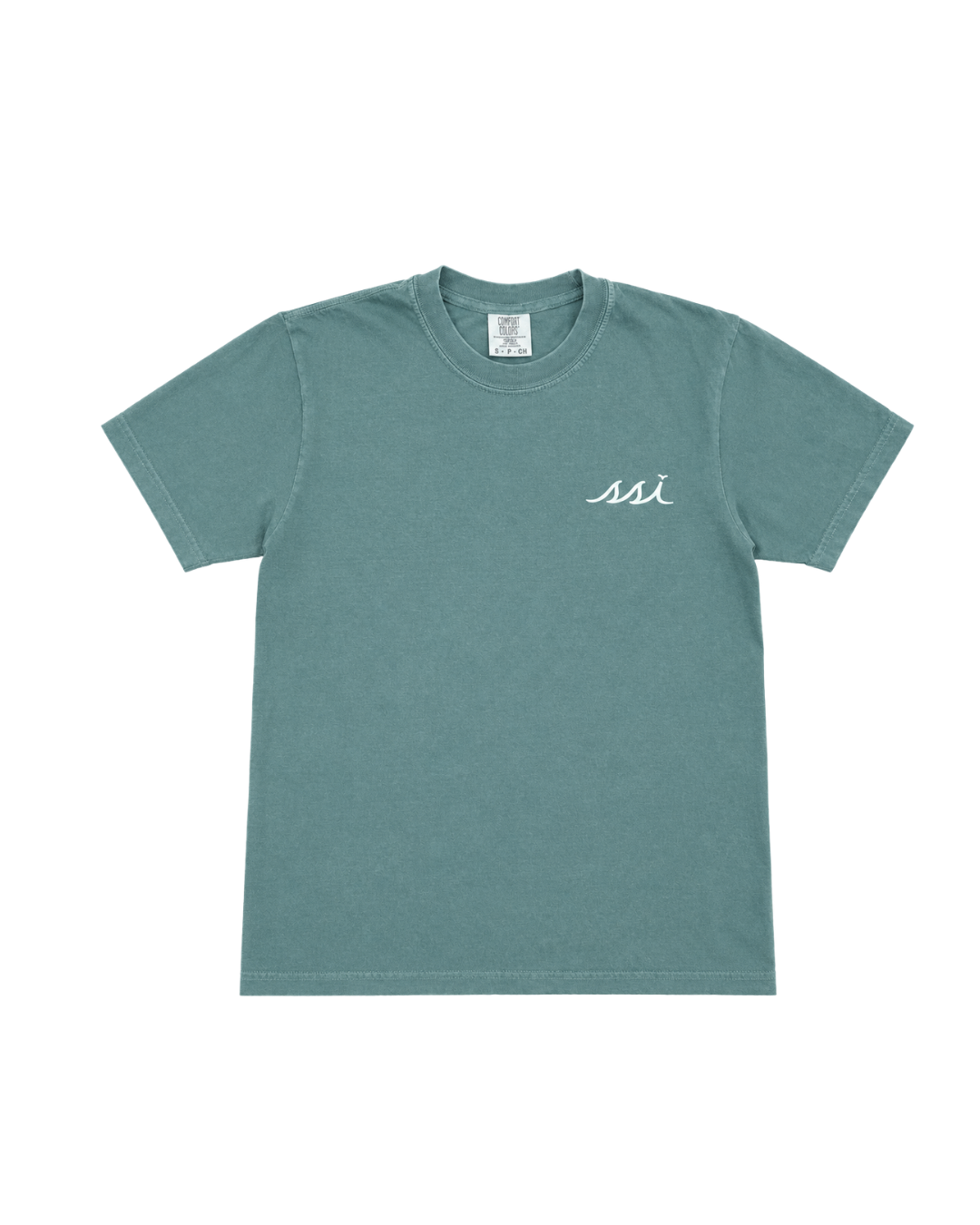 Spruce St. Simons Island Marsh Boat Comfort Colors T-Shirt — SSI Logo