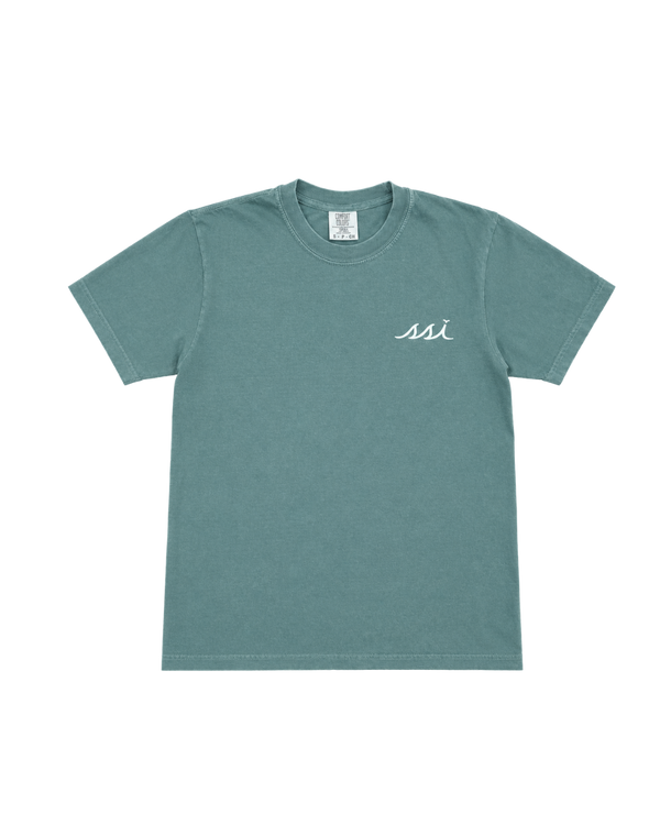 Spruce St. Simons Island Marsh Boat Comfort Colors T-Shirt — SSI Logo