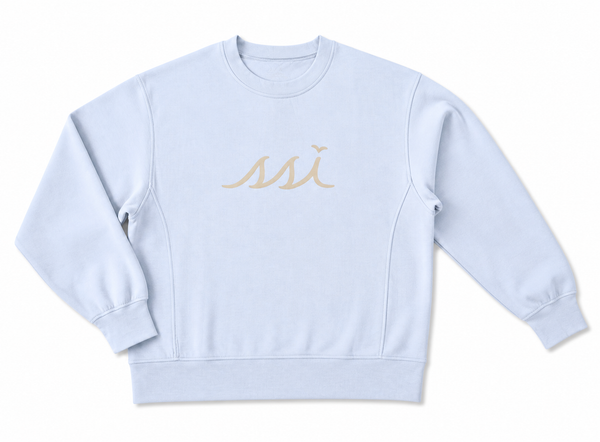 Sky Blue Crewneck Sweatshirt — Light Gray SSI Logo