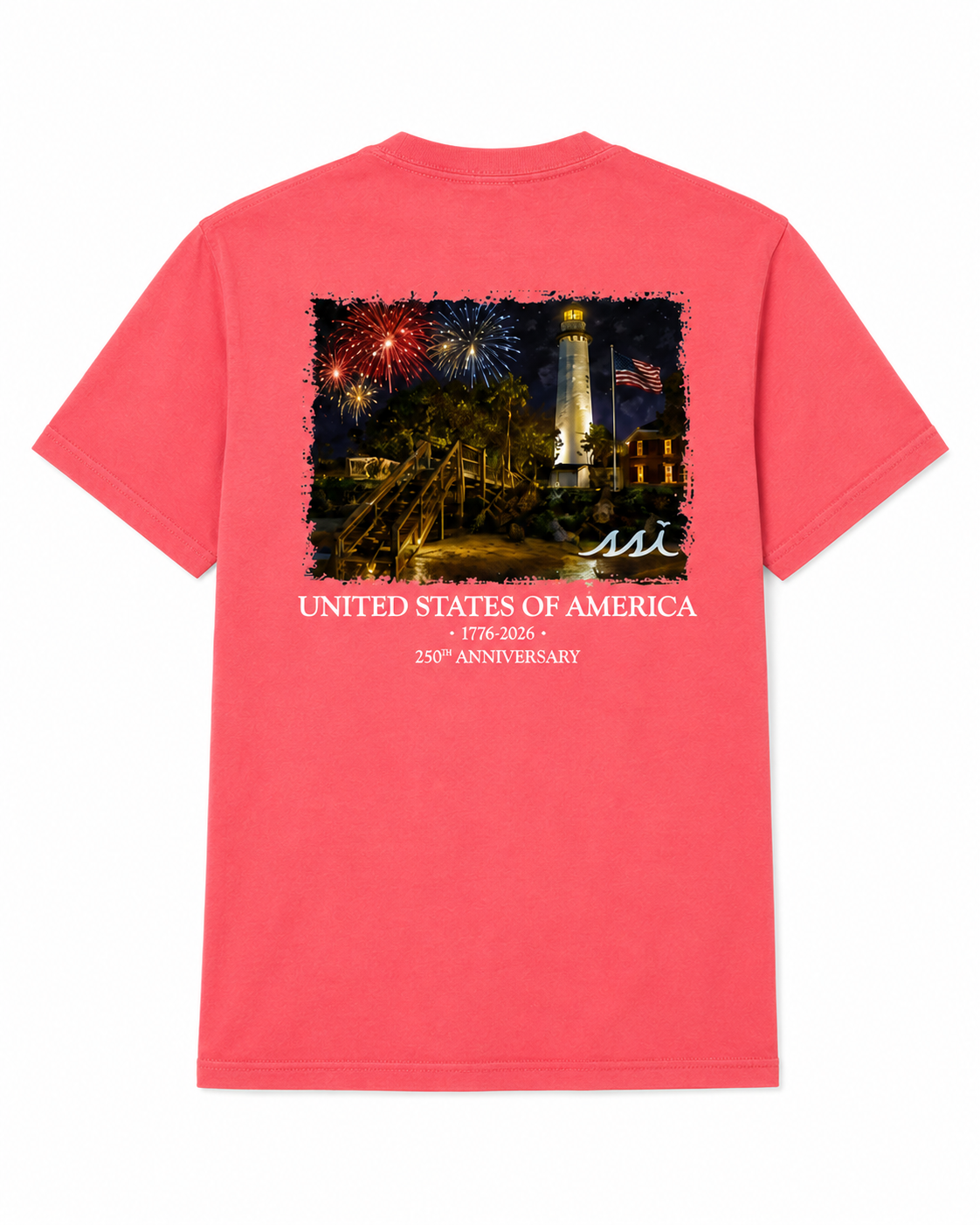 Comfort Colors 250th USA Anniversary Tee —Watermelon Garment-Dyed Short Sleeve