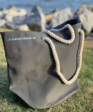 Bag - Beach Bag - Dark Grey Bag / Light Blue Logo / Rope