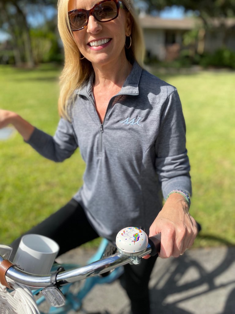 Ladies 1/4 Zip Pullover Grey with Light Blue Logo