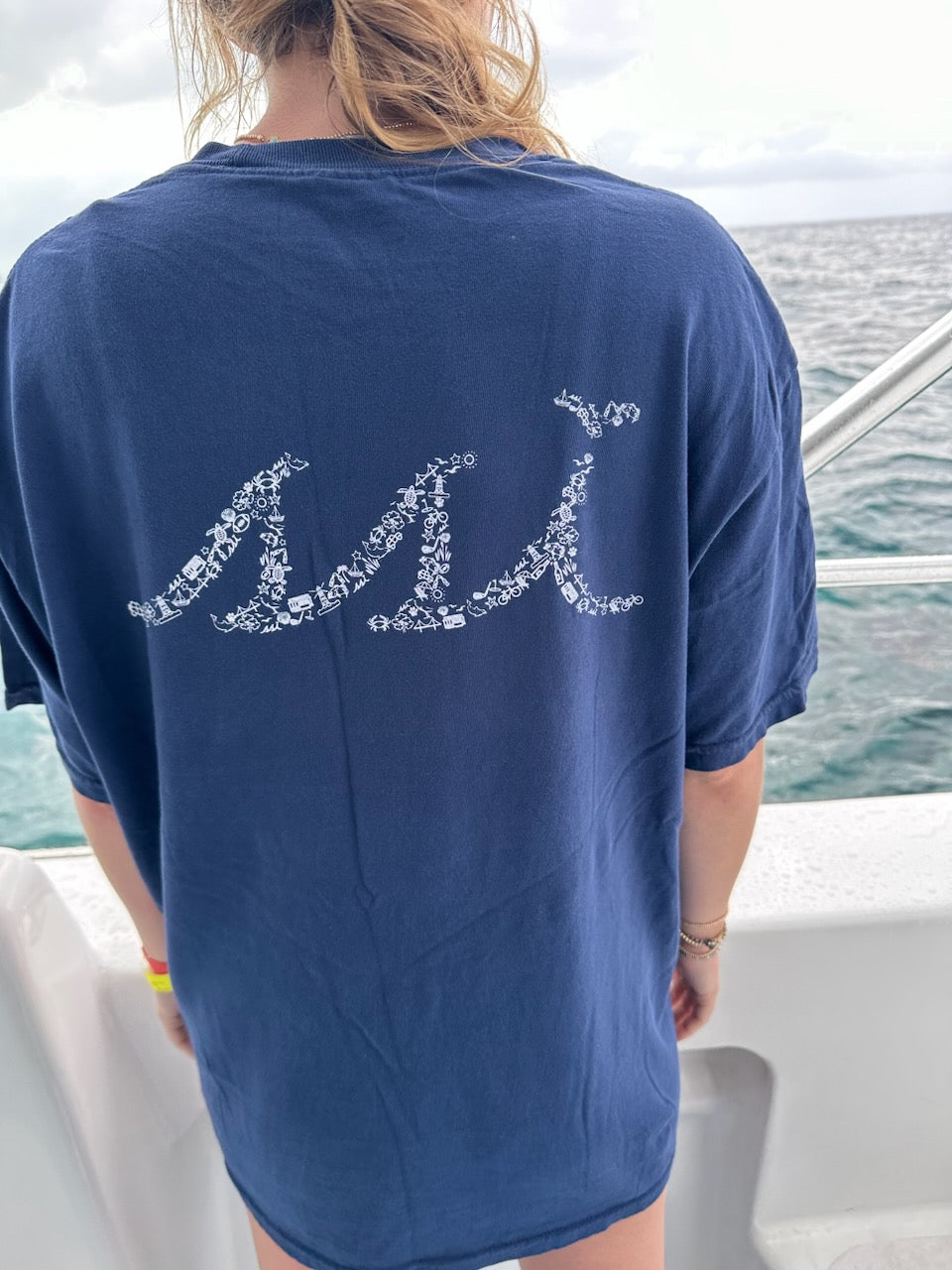 Comfort Colors Navy St. Simons Island Pocket Tee — Fun-Filled SSI Logo Back Print