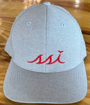 Light Gray FlexFit Hat / Red Logo/ Adjustable / Cap America