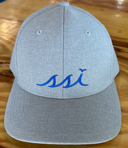 Light Gray FlexFit Hat / Royal Blue Logo/ Adjustable / Cap America