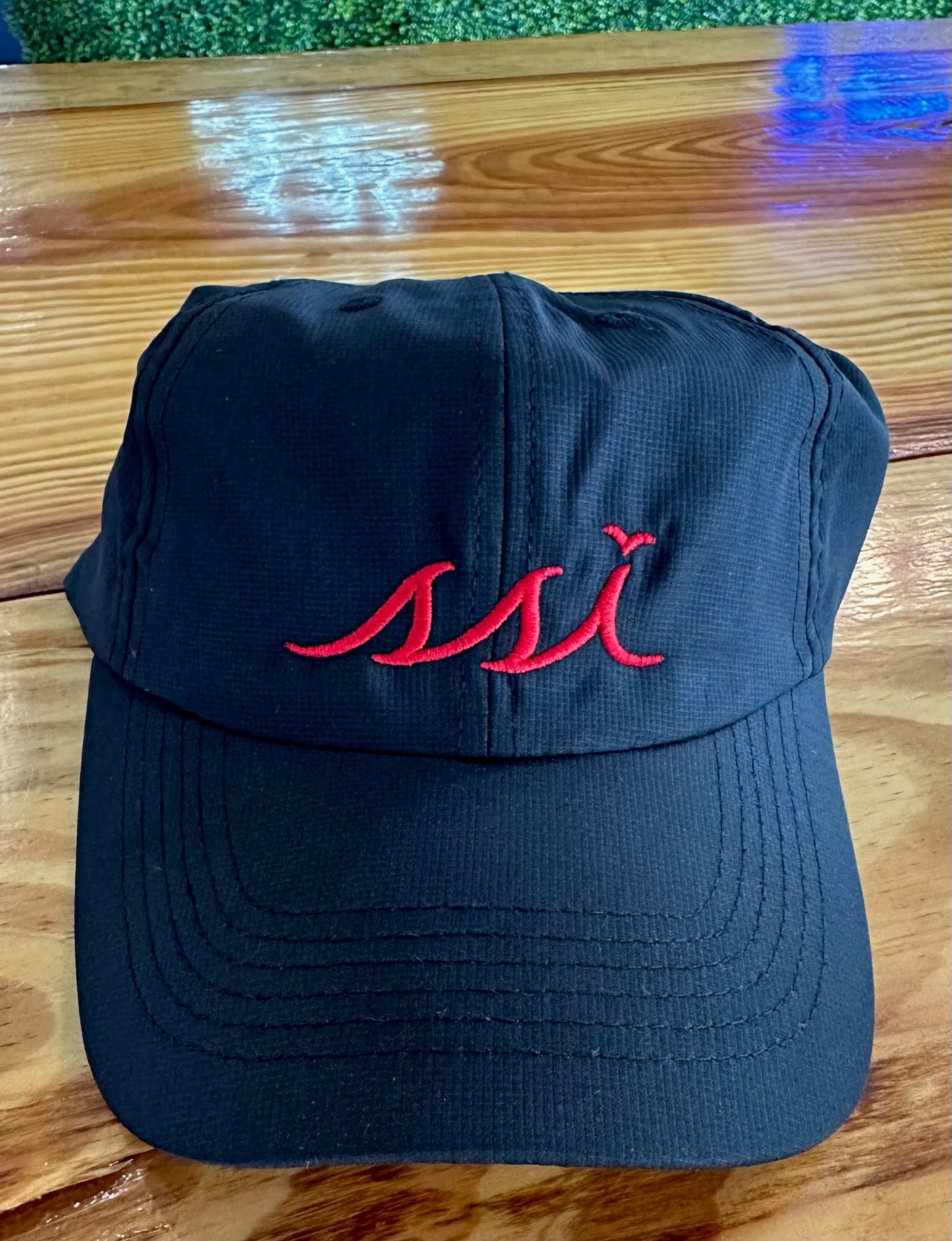 Black Imperial Hat (Regular Fit) Red Logo/ Adjustable