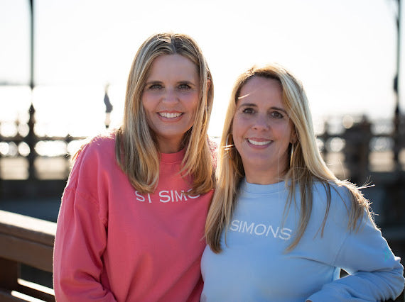 Light Blue Modal Blend Sweatshirt with White St Simons on Front and Aqua logo on Sleeve
