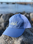 Light Blue Outdoor Hat / Yellow Logo / White Mesh Adjustable