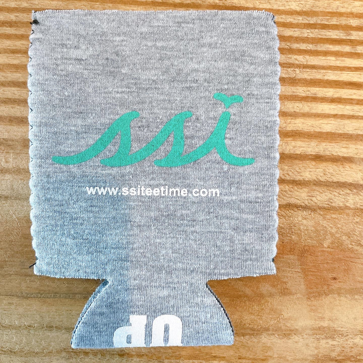Koozie- State Outline Grey / Seafoam logo