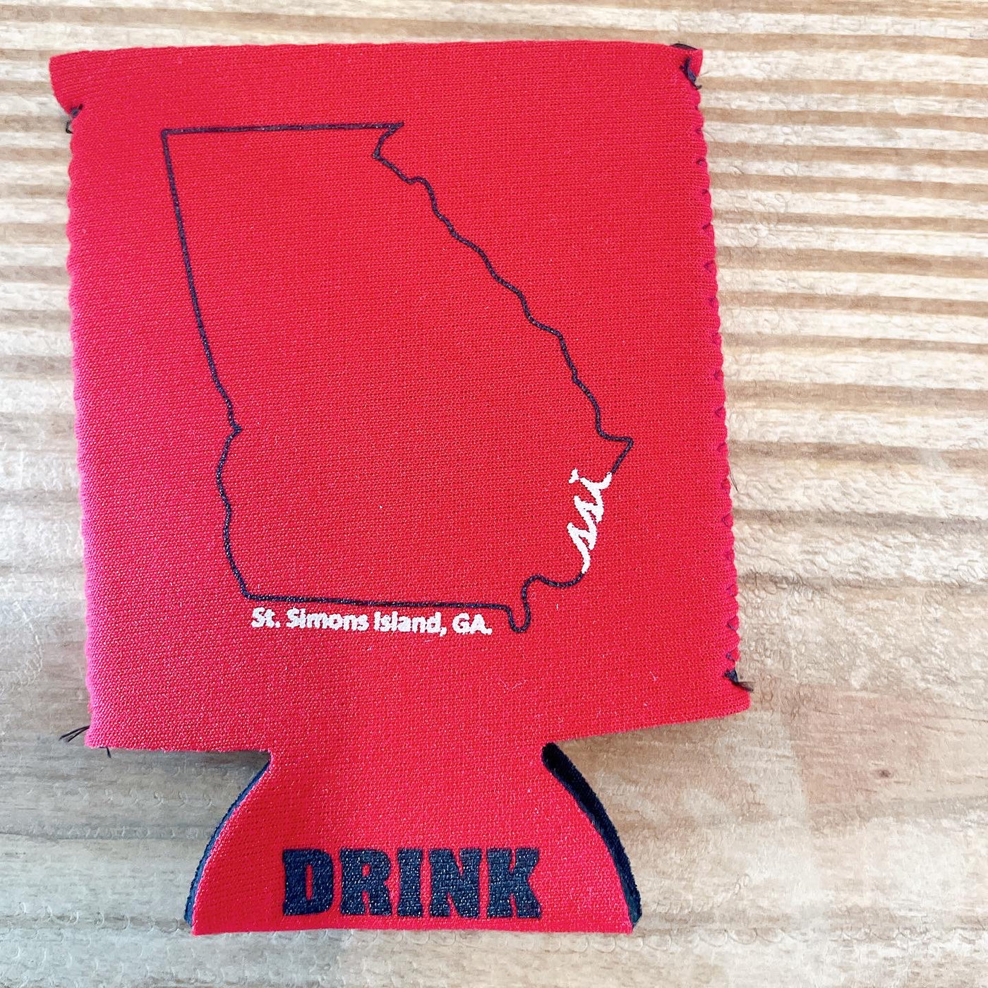 SSI Koozie State Outline Red / White logo