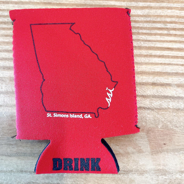 SSI Koozie State Outline Red / White logo